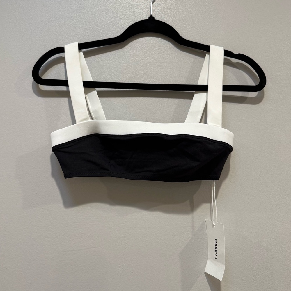 NWT STAUD Liv Bikini Top Black White